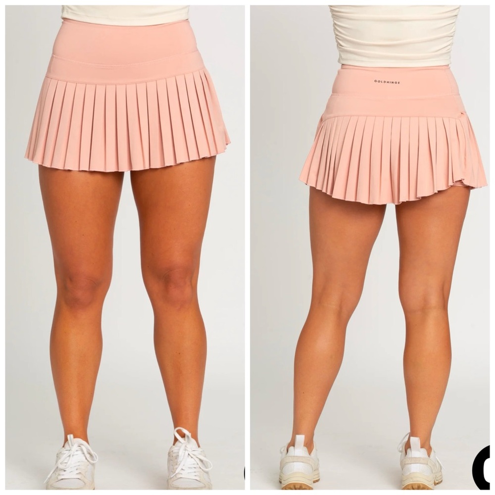 NWT Gold Hinge Peach / Pink Pleated Tennis Skirt Pickleball Small (S)
